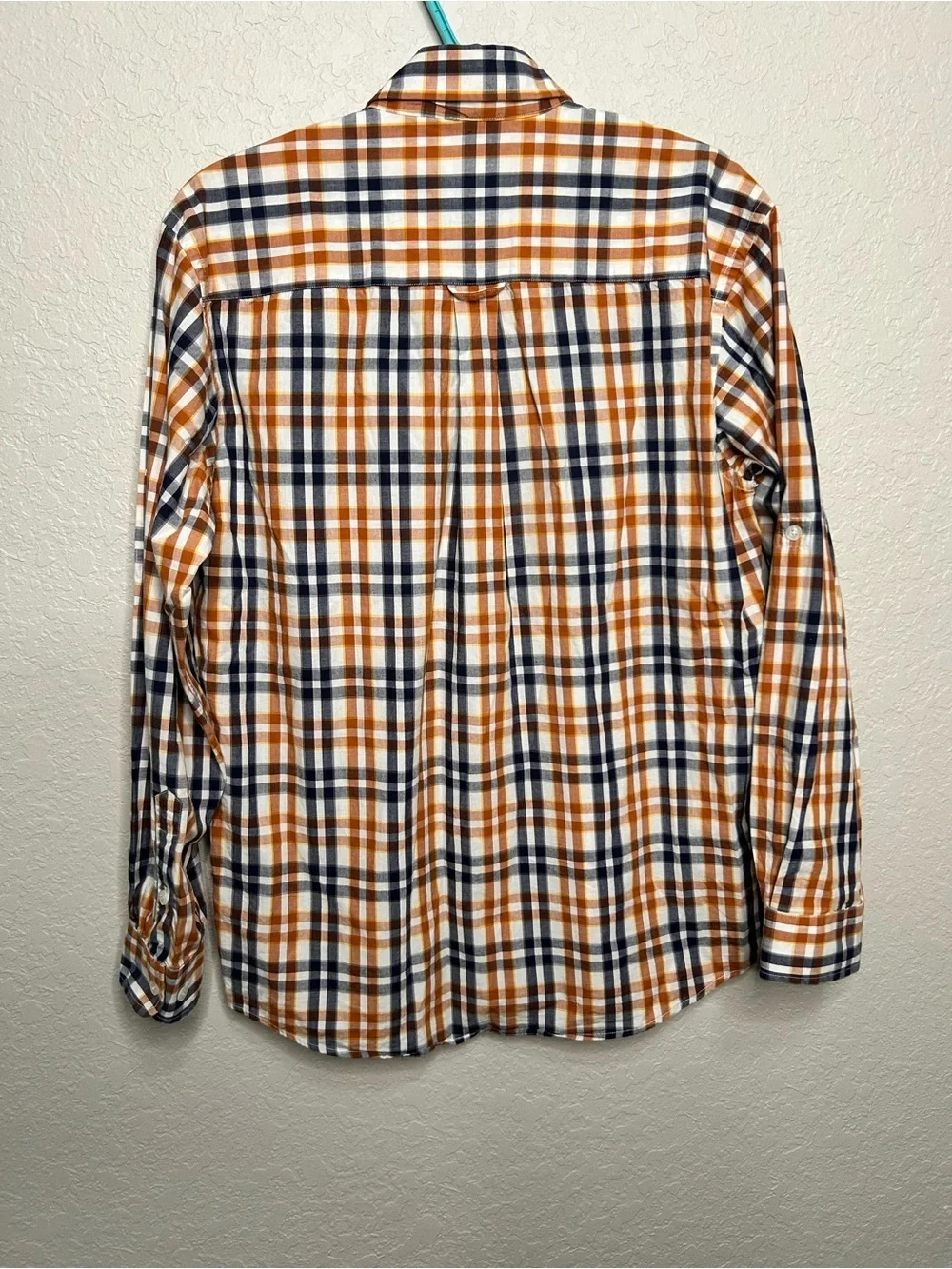 The North Face XL Plaid Button Down Shirt Orange Blue White